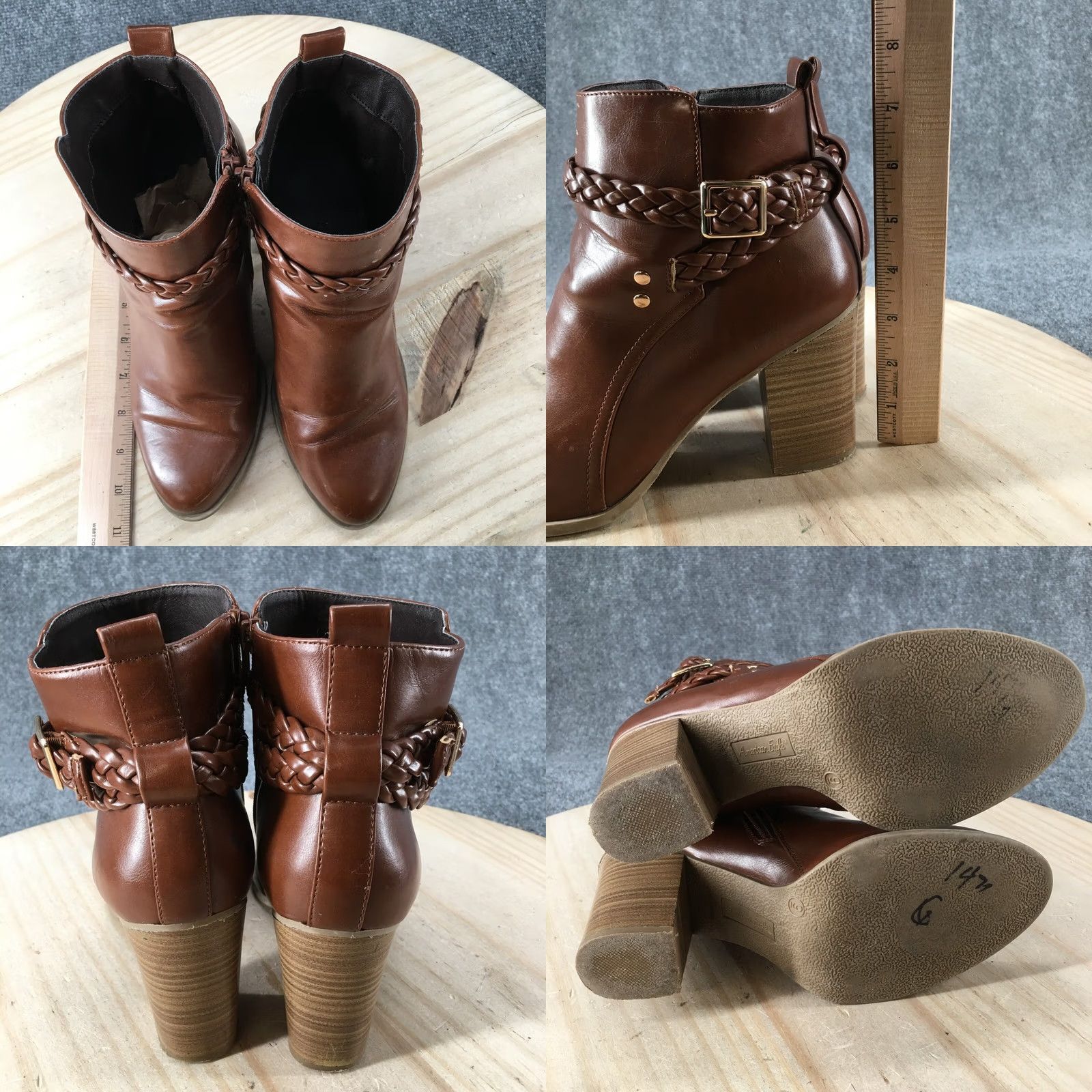 American Eagle Outfitters American Eagle Outfitters Boots Womens 9 Braided Strap Side Zip Heels Ankle Bootie Brown Size US 9 / IT 39 - 8 Thumbnail