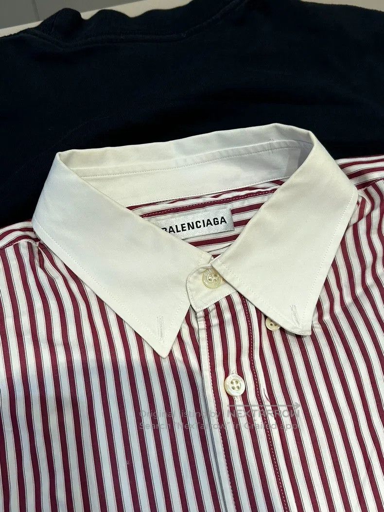 Balenciaga Balenciaga Pink striped faux two-piece long-sleeve shirt Size XXS / US 00 / IT 34 - 4 Thumbnail