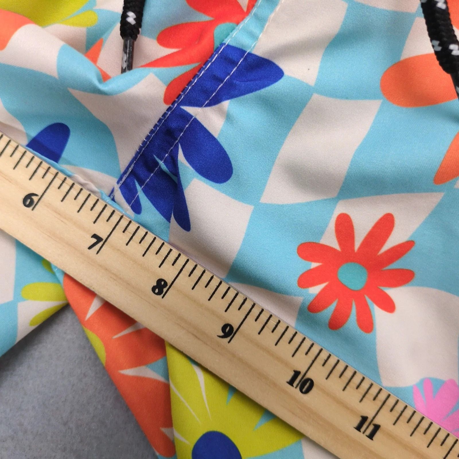 Other Distortion Men's XL Retro Hippie Floral Check 7" Swim Trunks Size US 34 / EU 50 - 4 Thumbnail