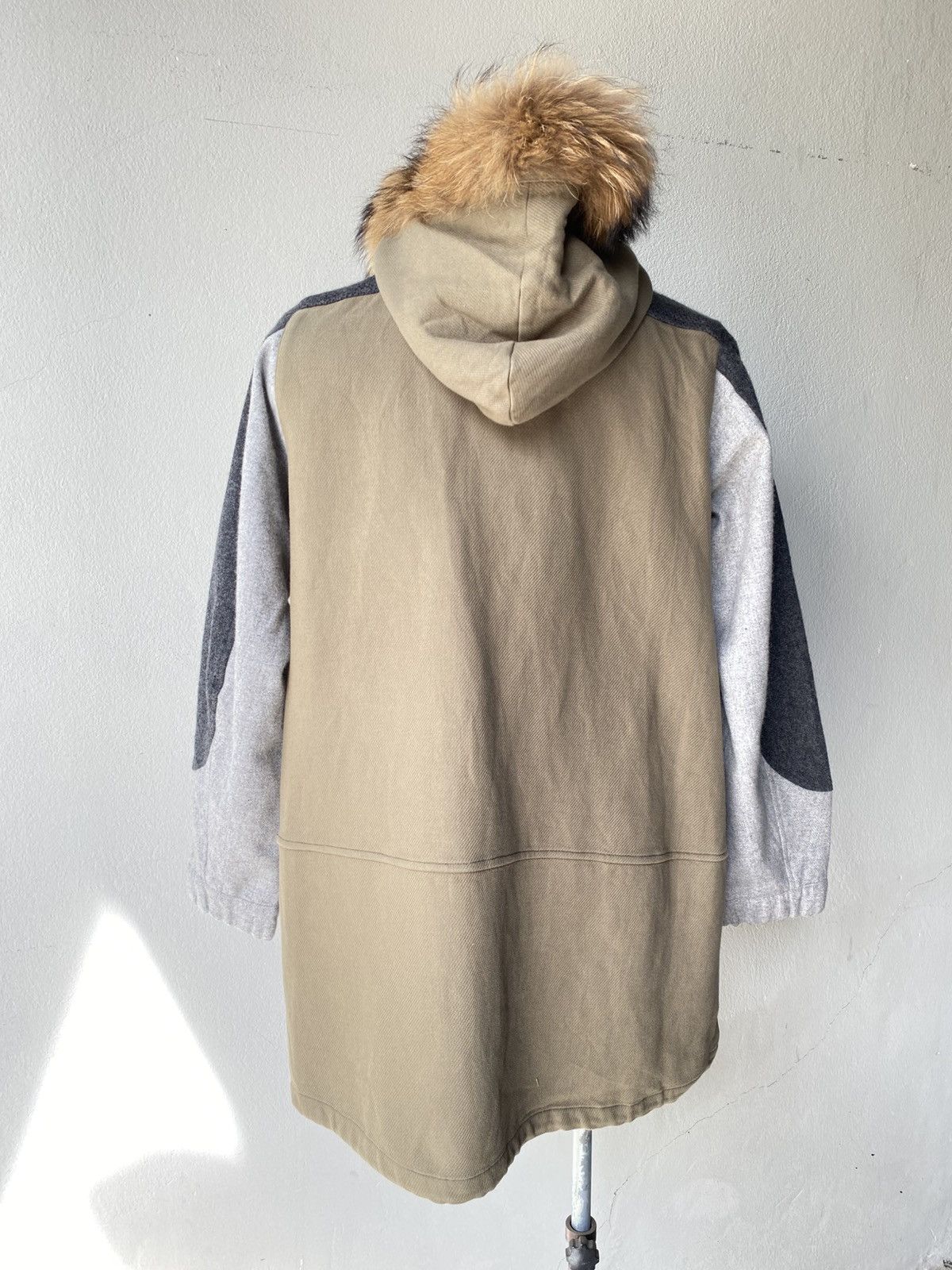 Tsumori Chisato TSUMORI CHISATO Khaki & Knit Fur Hood Coat Size US M / EU 48-50 / 2 - 11 Thumbnail