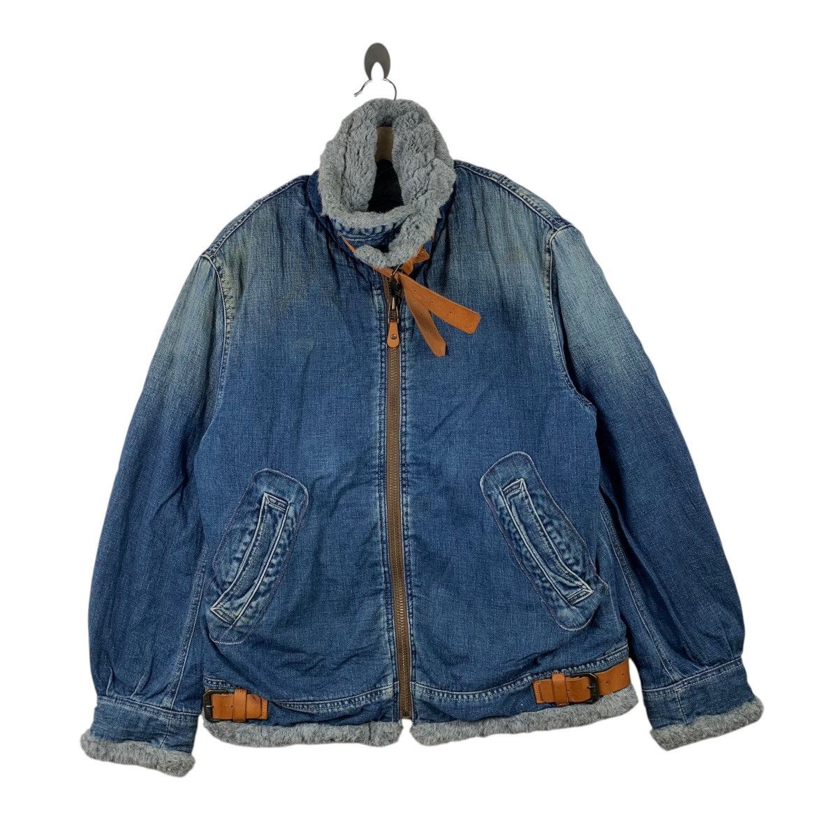 Avirex Vintage AVIREX USA B-3 Spec No 7550 Shearling Denim Jacket Size US L / EU 52-54 / 3 - 1 Thumbnail