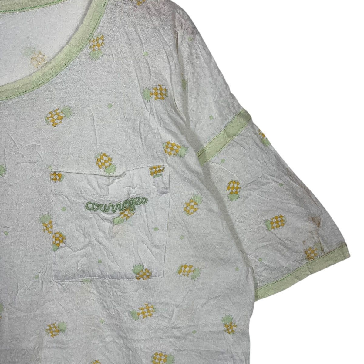 Courreges Courrèges Paris Pineapple Monogram Pocket T-Shirt White Size M / US 6-8 / IT 42-44 - 5 Thumbnail