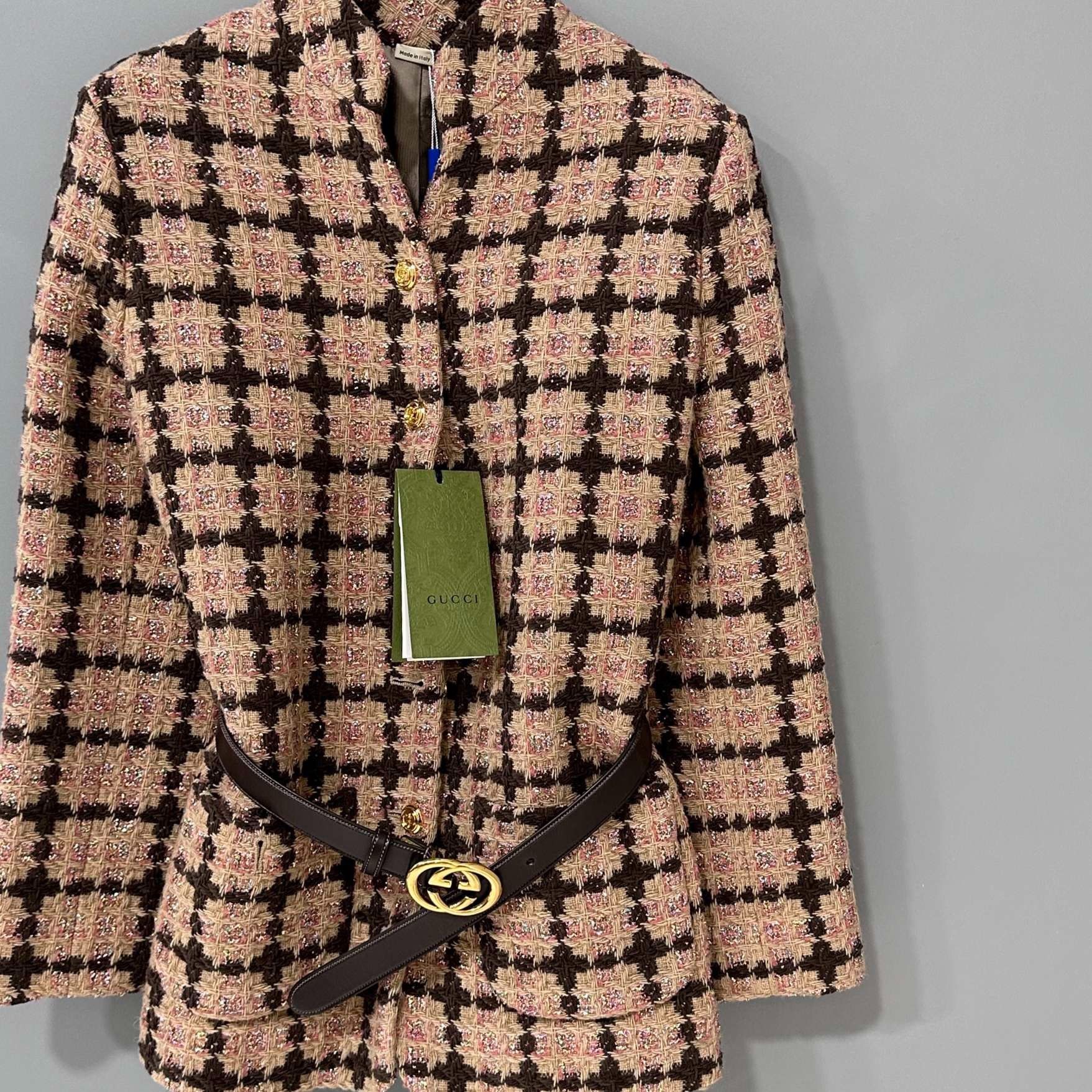 Gucci Gucci plaid floral woven belt small fragrance jacket size36 Size US M / EU 48-50 / 2 - 2 Thumbnail