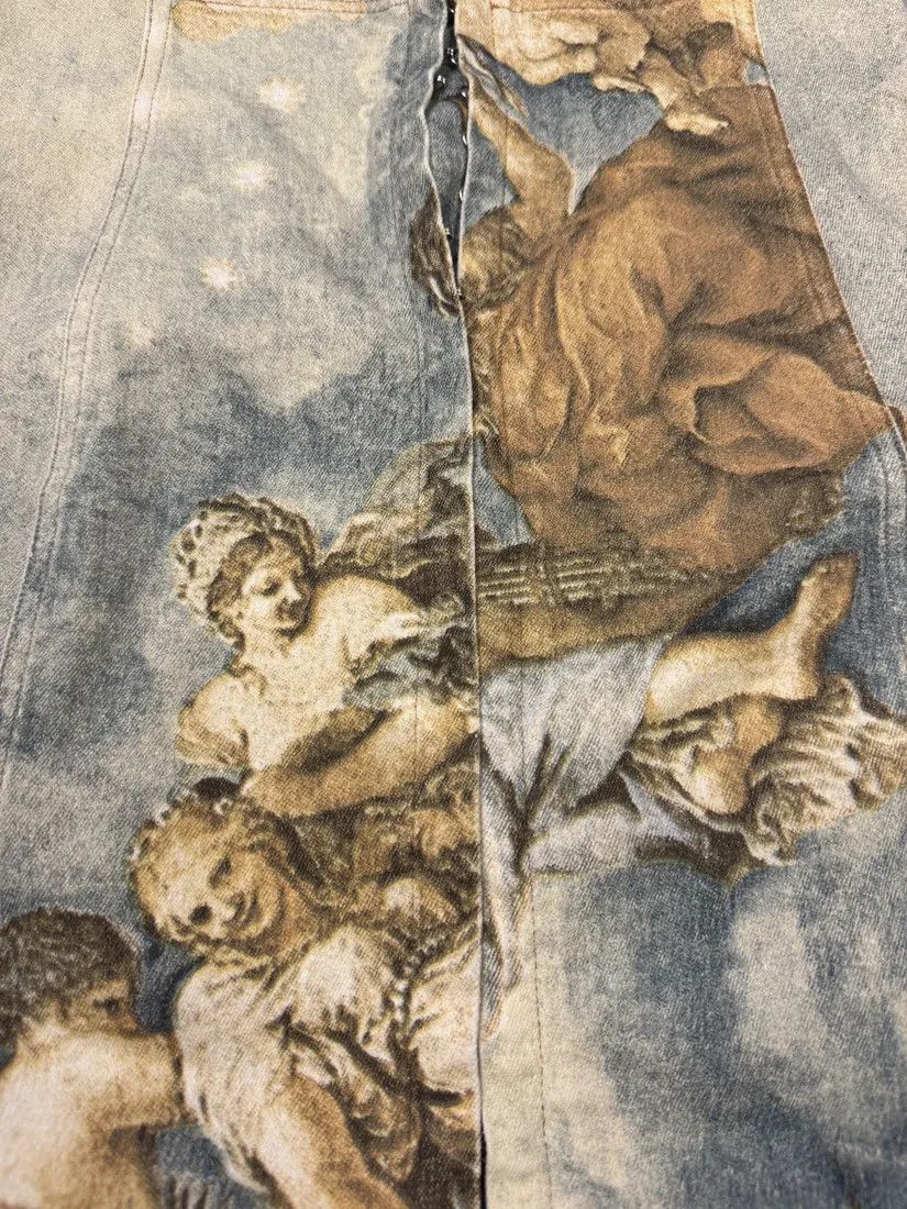 Roberto Cavalli × Vintage FW1994 Roberto Cavalli Renaissance Royal Print Skirt Size 25" / US 0 / IT 36 - 7 Thumbnail