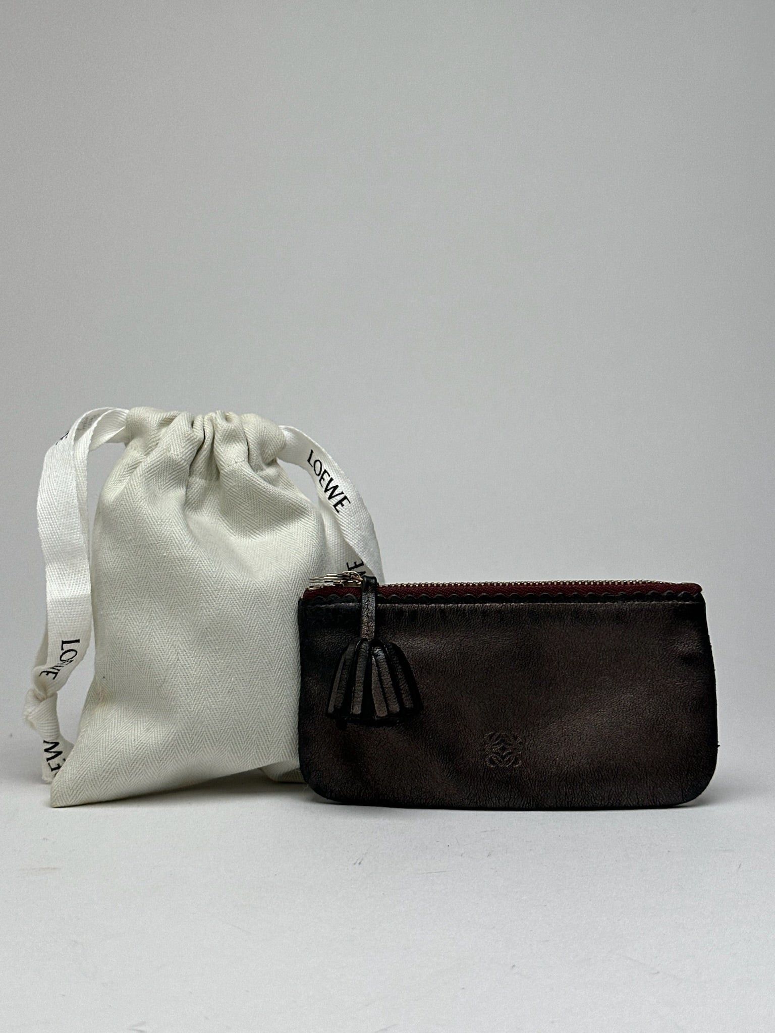 Loewe Vintage leather card holder grey brown Size ONE SIZE - 1 Thumbnail