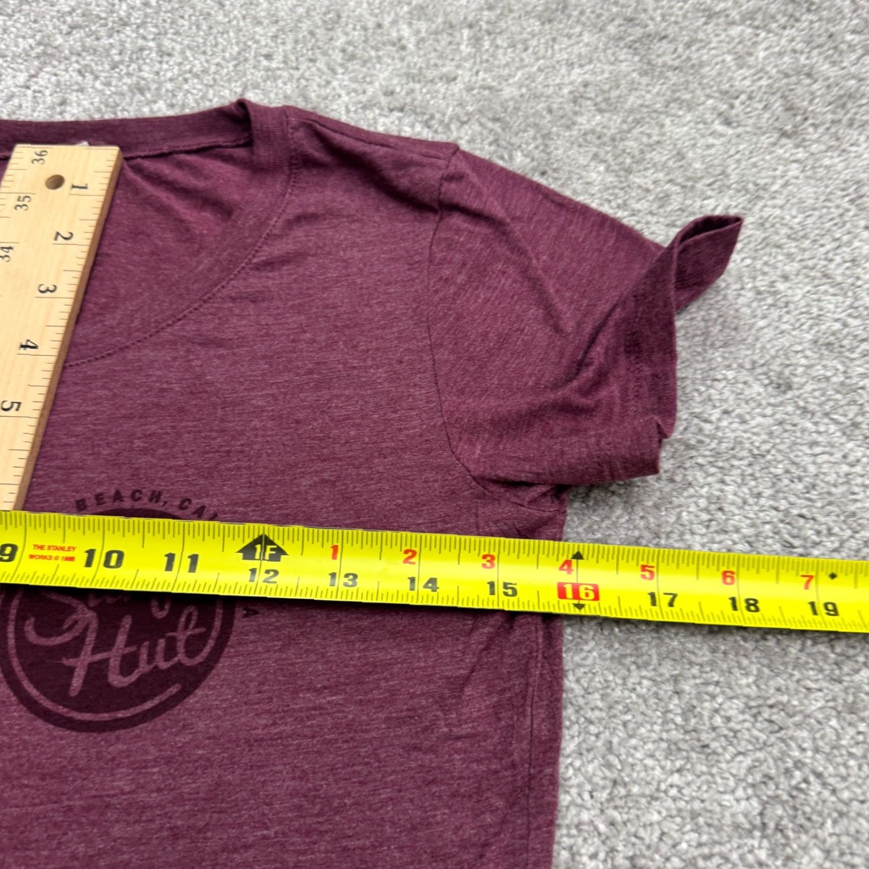 Imperial Surf Hut T-Shirt Womens Small Maroon Red Beach Surf Hut Classic Graphic Tee Casual Sleeve Short Sleeve Size S / US 4 / IT 40 - 7 Thumbnail