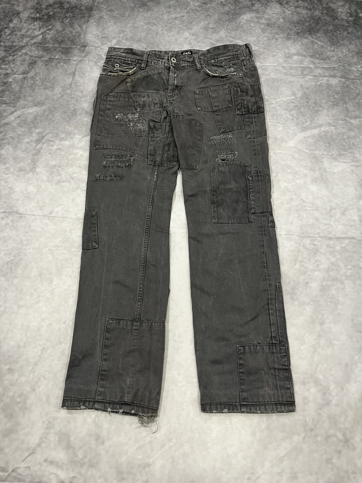 Dolce & Gabbana Dolce Gabbana Vintage Patchwork Distressed Dense Jeans Size US 33 - 1 Thumbnail