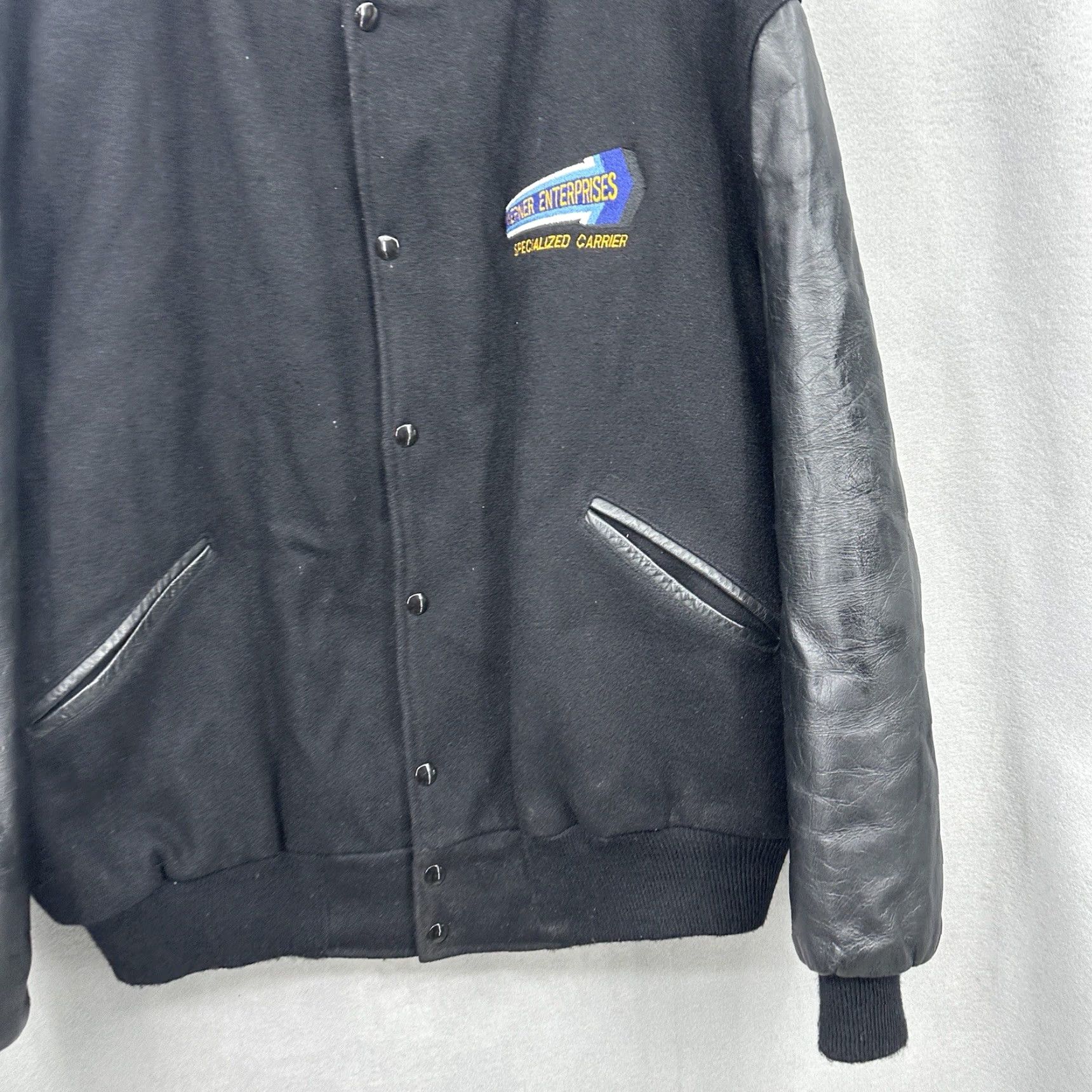 Vintage VINTAGE Butwin Wool Varsity Jacket Trucker XL Black 1970s Rockabilly Mens XL Vintage Wool Coat Size US XL / EU 56 / 4 - 3 Thumbnail