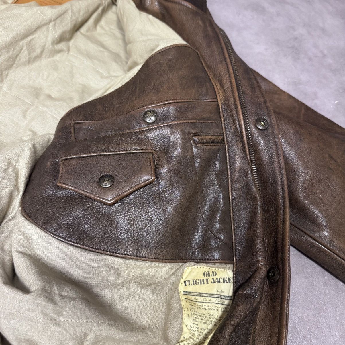 Chevignon Vintage Chevignon Leather Bomber Jacket Aviator Flight A-2 Size US M / EU 48-50 / 2 - 16 Thumbnail