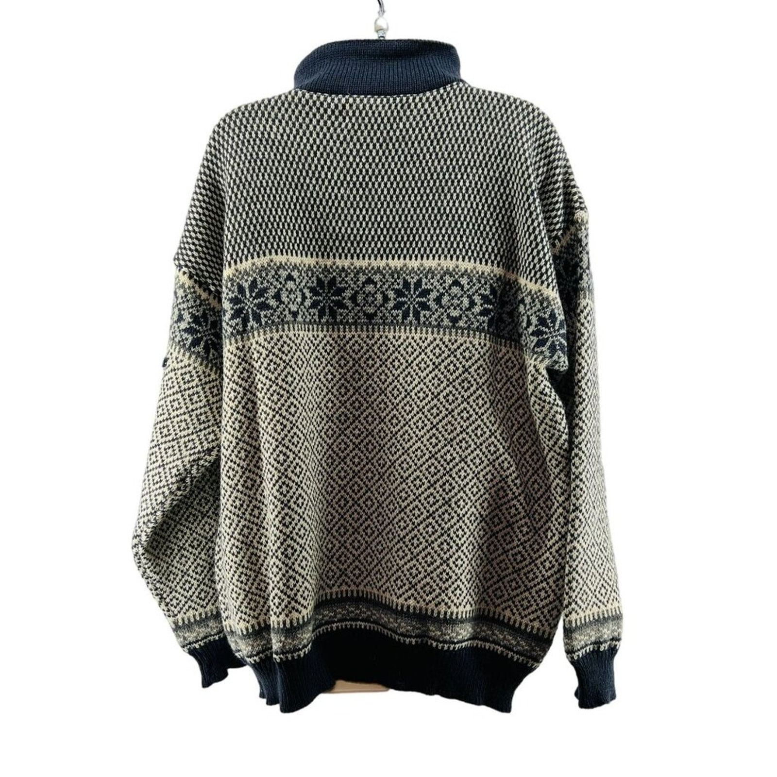 Vintage Norwear 100% Wool 1/4 Zip Sweater Nordic Pullover Large Size US L / EU 52-54 / 3 - 7 Thumbnail