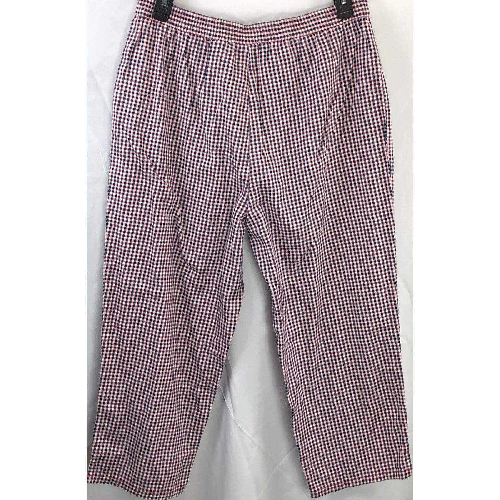 Vintage VINTAGE Russ Pants Slacks 14 Pnk Blue Plaid Gingham Checkered Cropped 80s Preppy Size 36" / US 14 / IT 50 - 2 Thumbnail