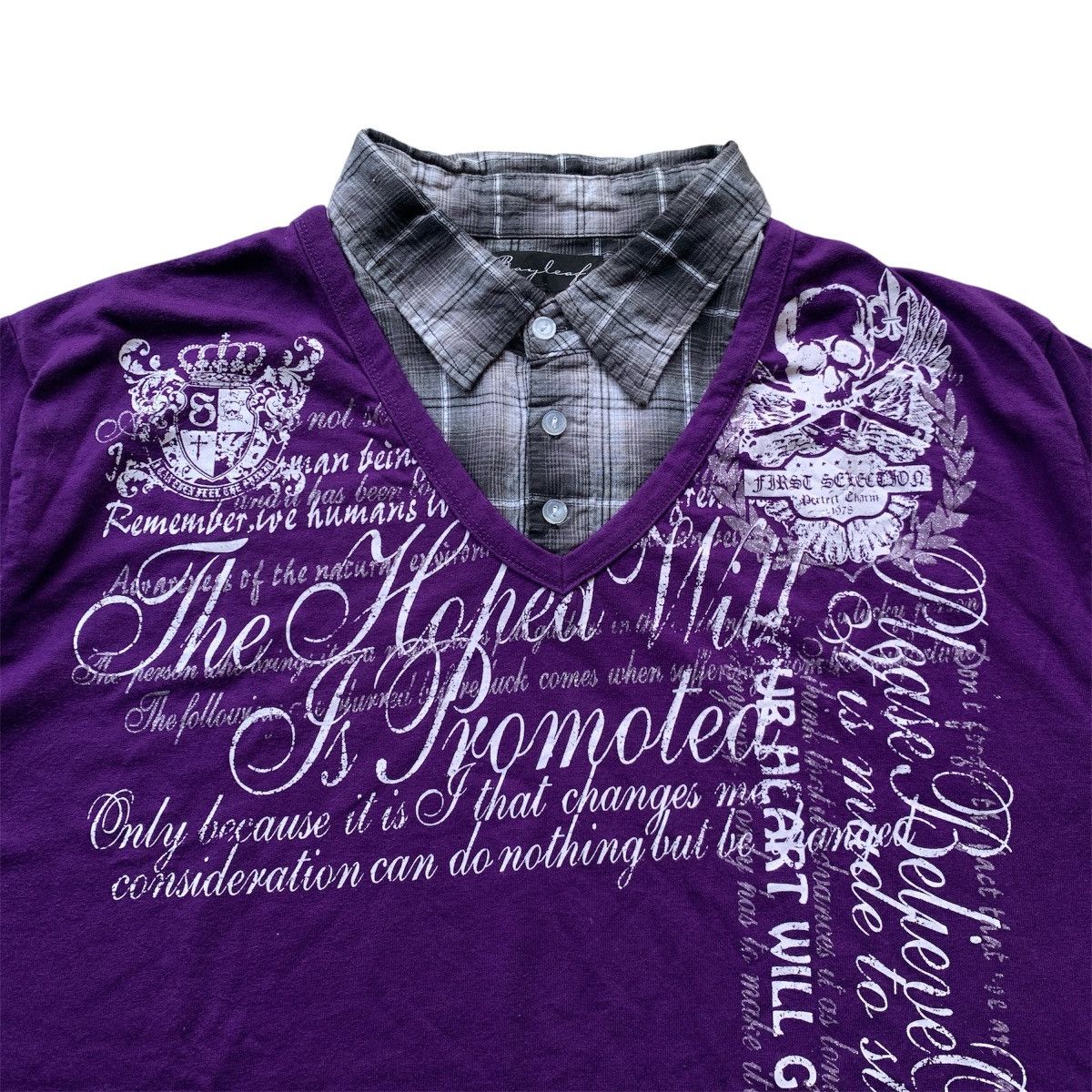 Japanese Brand Bay Leaf Poem Y2K ifsix LGB Vkei Double Layerd Tshirt Size US XL / EU 56 / 4 - 3 Thumbnail