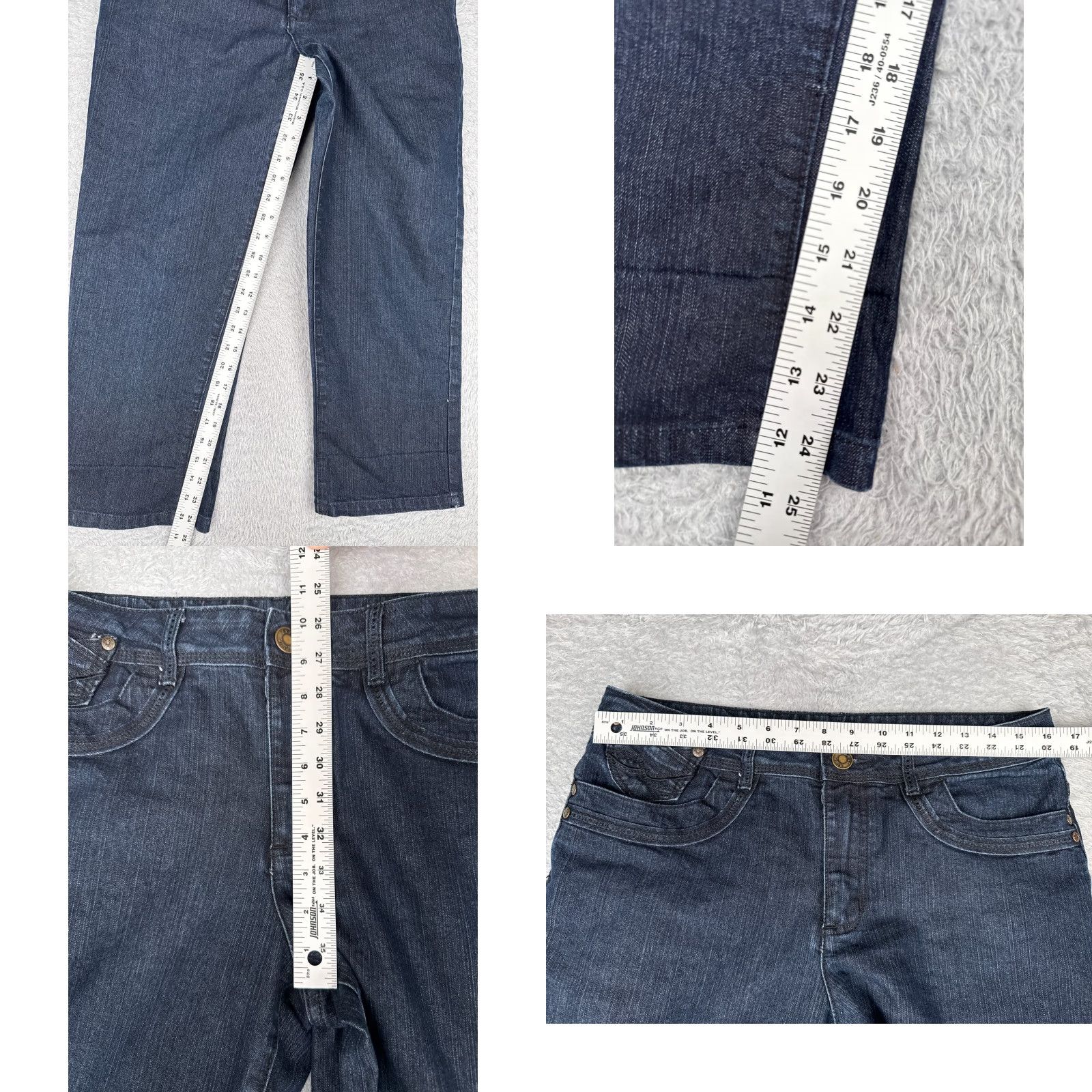 Vintage Rockmans Jeans Womens 32x25 Blue Denim Straight Leg Mid Rise Cotton Size 34" / US 12 / IT 48 - 8 Thumbnail