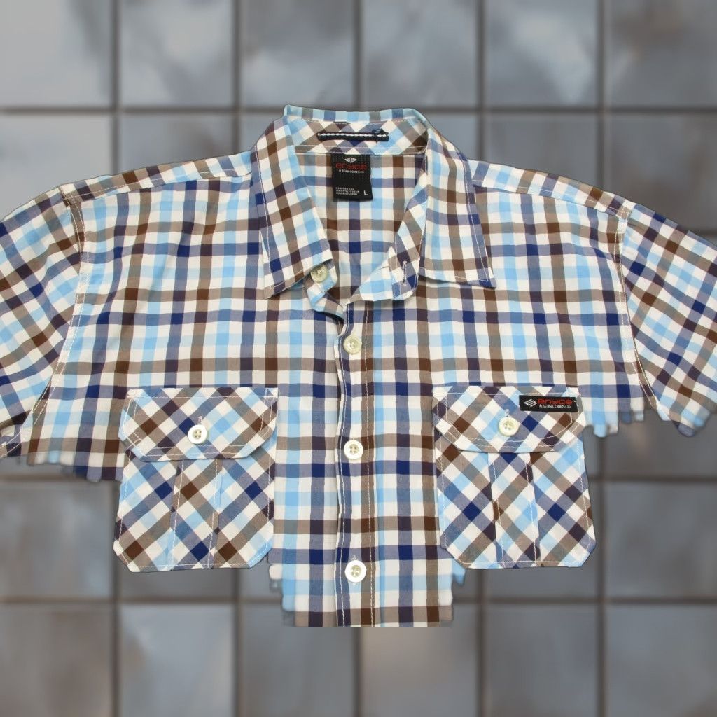 Enyce VINTAGE Enyce Shirt Mens L Blue Plaid Short Sleeve Button-Up Pockets Y2K 90s 80s Size US L / EU 52-54 / 3 - 1 Thumbnail