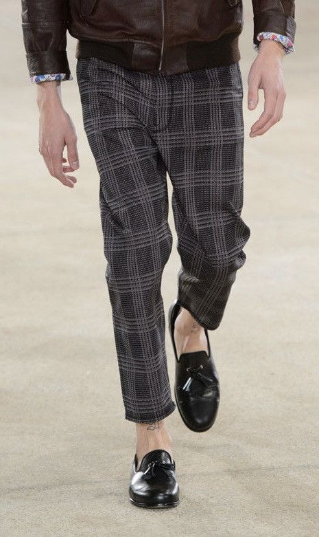 image of Junya Watanabe Jw Man Plaid Poly/wool Blend Pants in Black, Men's (Size 33)