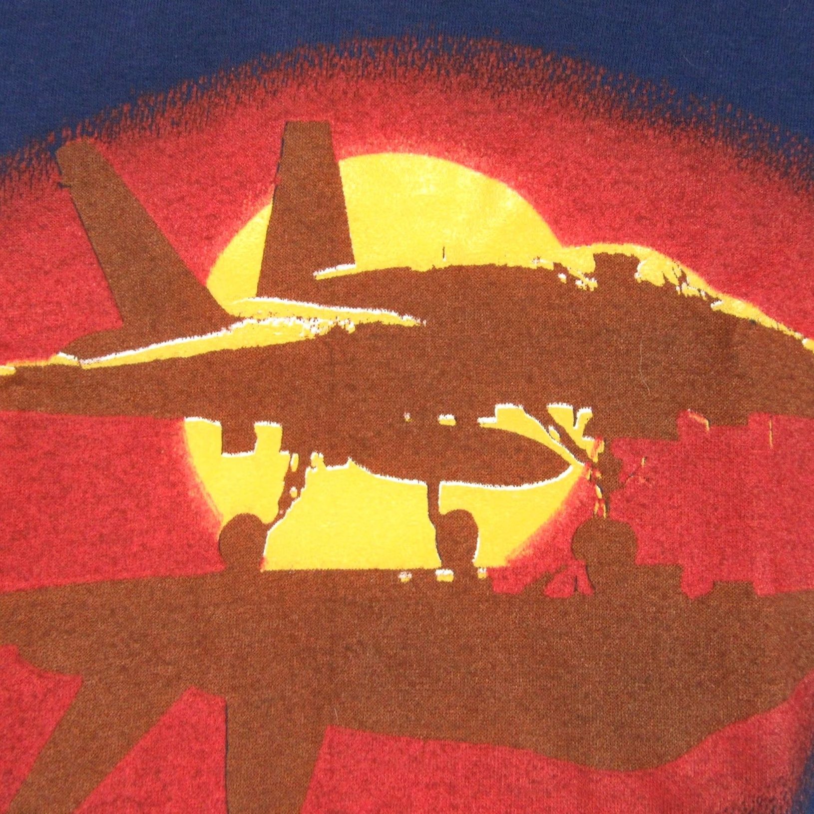 Vintage NOS vtg 80s USMC US MARINE CORPS SUNSET T-Shirt SMALL fighter jet single stitch Artex blue 50% Cotton/50% Polyester Mens 80s 90s Vintage Shirt Size US S / EU 44-46 / 1 - 5 Thumbnail