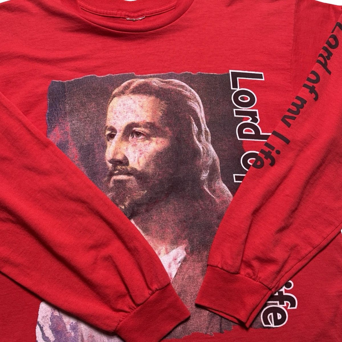 Other Vinta 90s Jesus Rap Tee Lord of My Life Men's L Red ERD Size US L / EU 52-54 / 3 - 7 Thumbnail