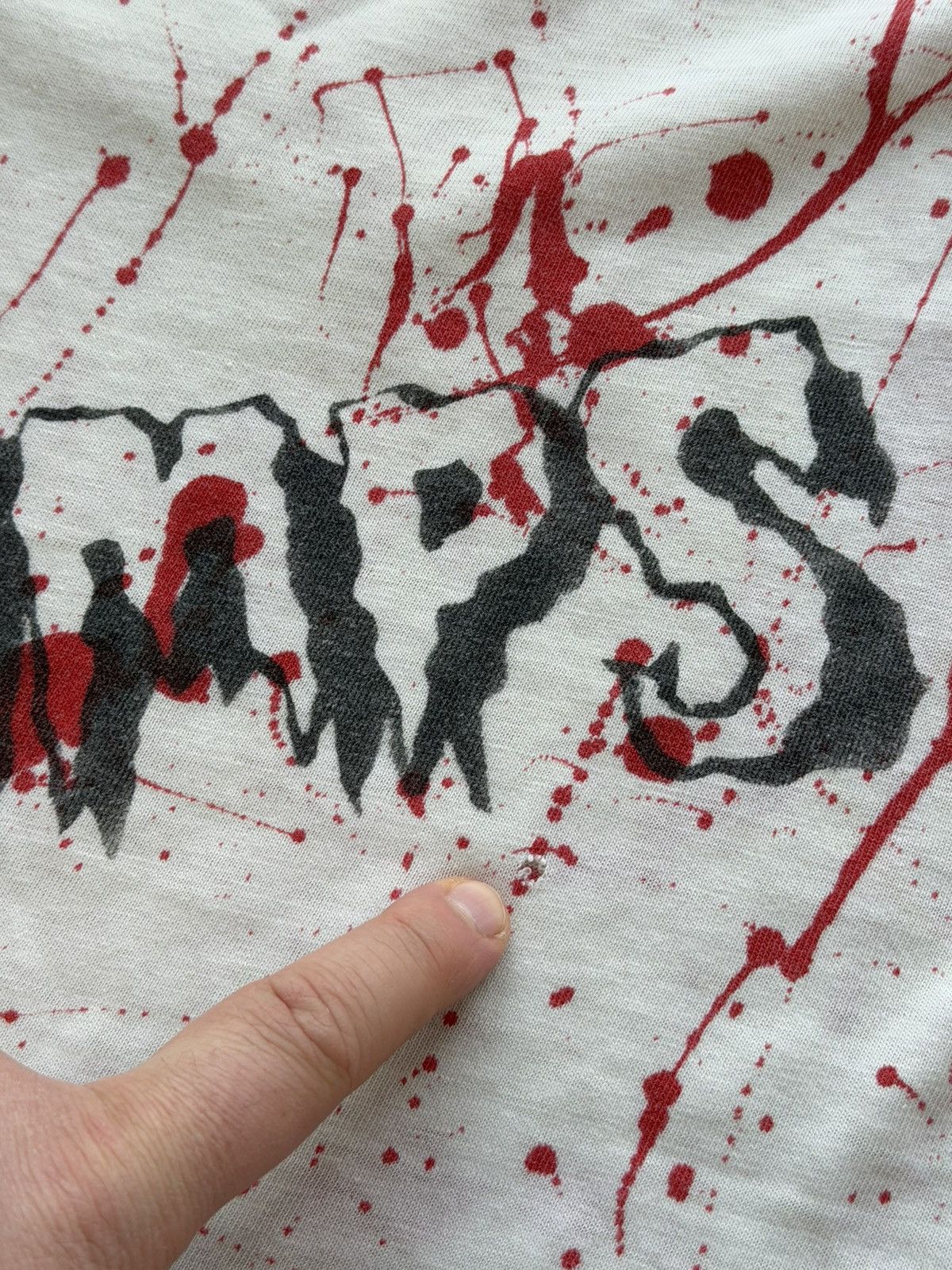 Vintage *RARE* 1980s OG PUNK THE CRAMPS ROCK BLOOD STAINED TEE Size US L / EU 52-54 / 3 - 8 Thumbnail