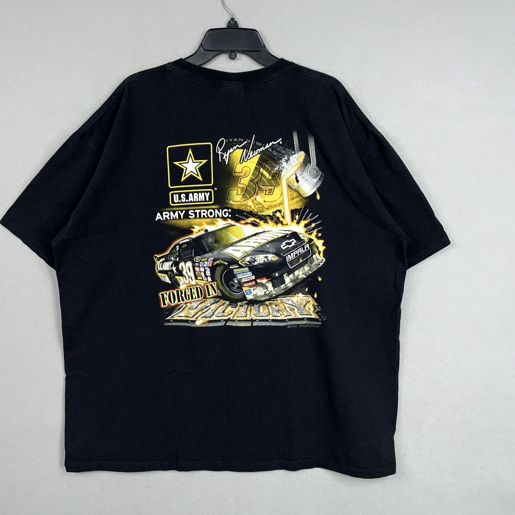 Chase Authentics Ryan Newman Shirt Mens 3XL U.S. Army NASCAR Double Sided Black Racing Tee Size US XXL / EU 58 / 5 - 6 Thumbnail