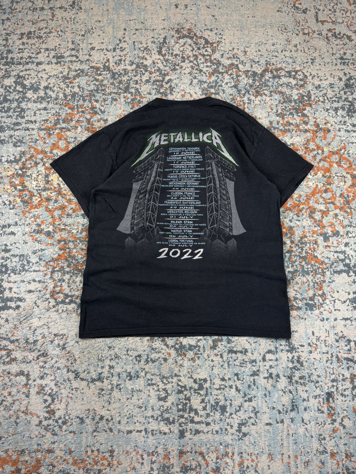 Metallica Metallica 2022 europe tour graphic band tee official merch Size US XL / EU 56 / 4 - 2 Thumbnail