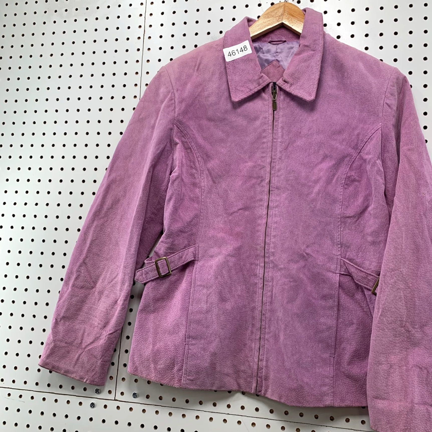 Vintage Relativity Suede Jacket Womens Medium Purple Zip Collared Jacket Size M / US 6-8 / IT 42-44 - 3 Thumbnail