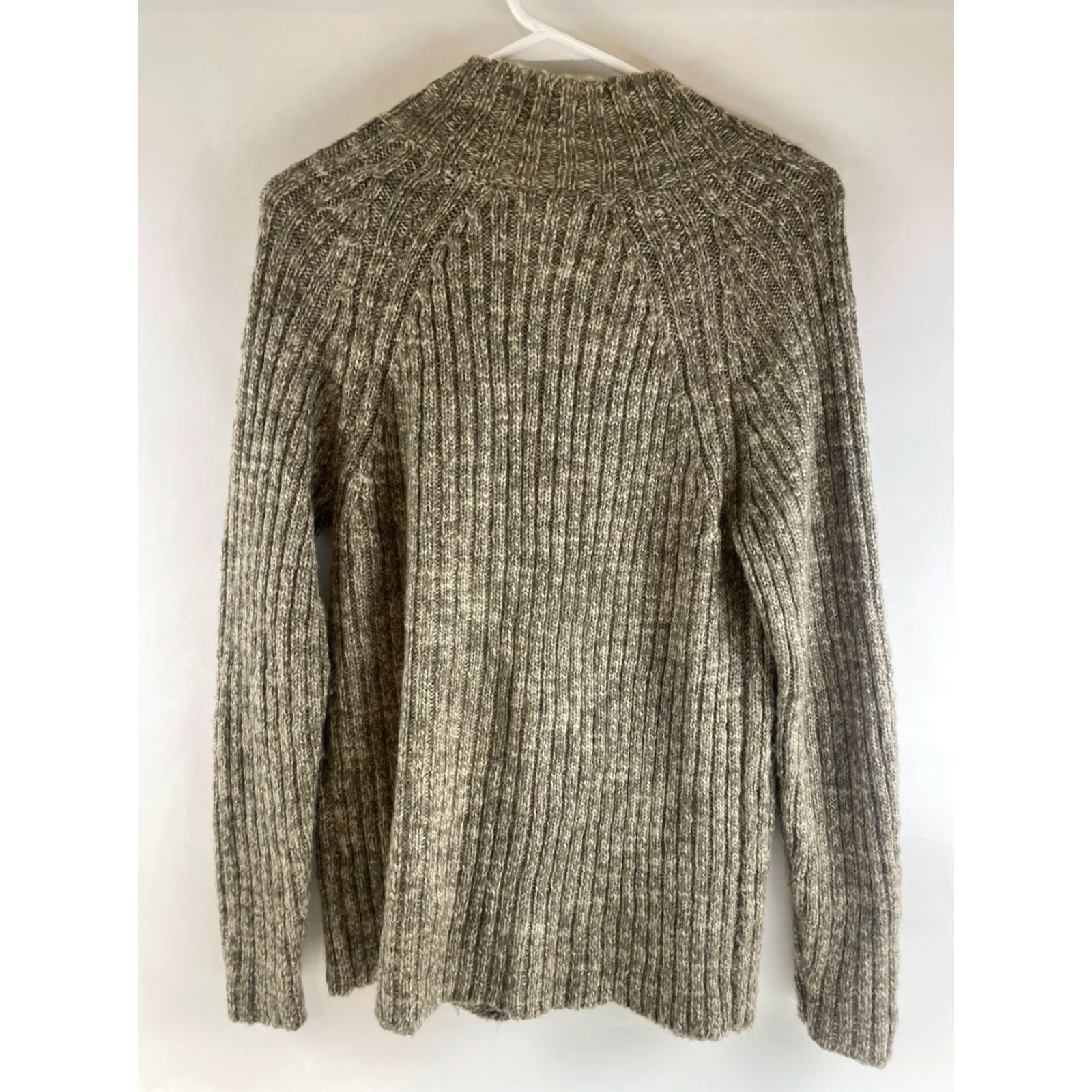 Vintage Ruff Hewn Sweater Women's L Tan Brown Wool Blend Rib Knit Button Loop Pullover Modern Womens Size L / US 10 / IT 46 - 4 Thumbnail