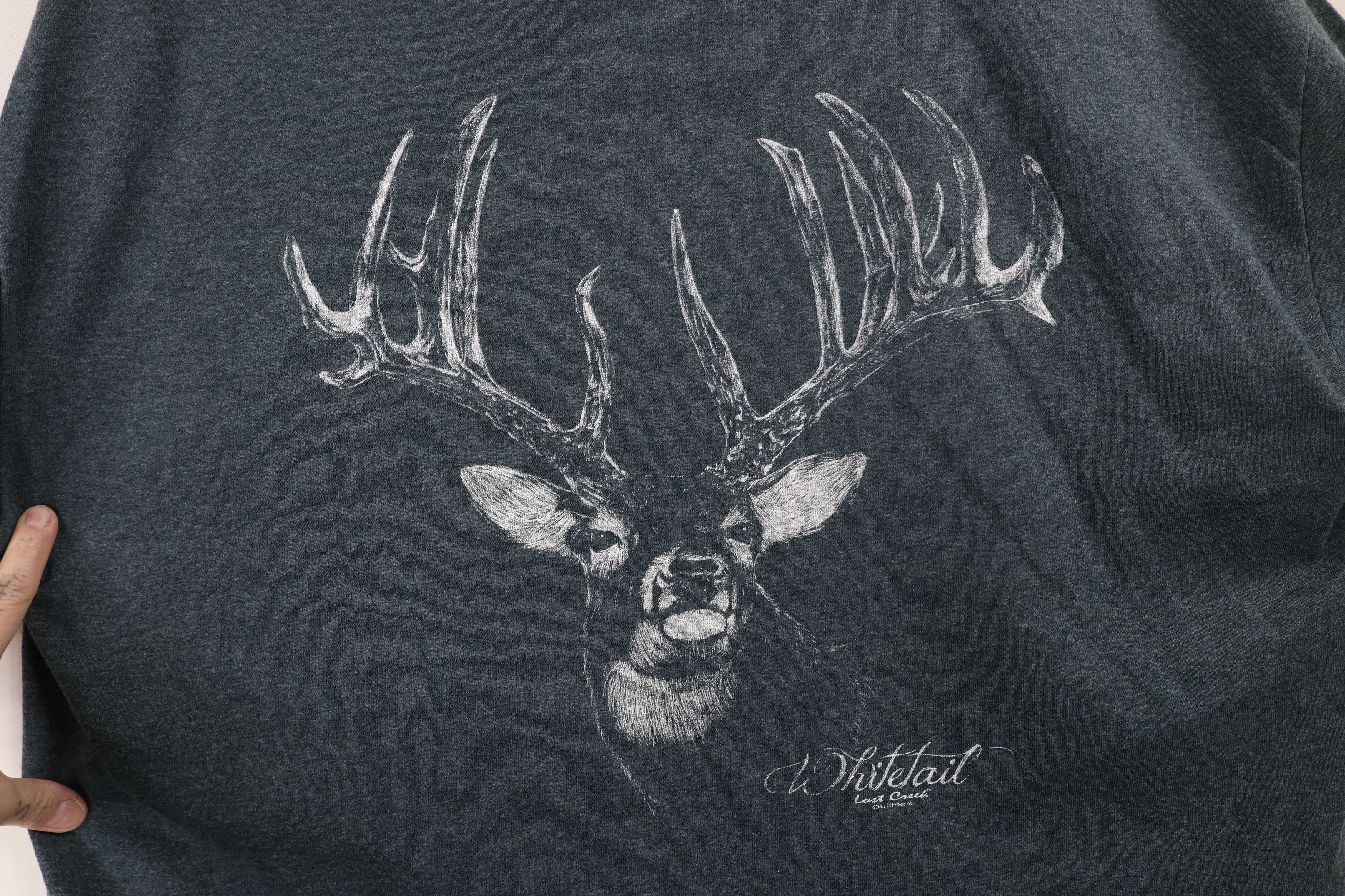 Vintage Vintage 90s Y2K Streetwear Deer Buck Nature T-Shirt Size US XXL / EU 58 / 5 - 4 Thumbnail