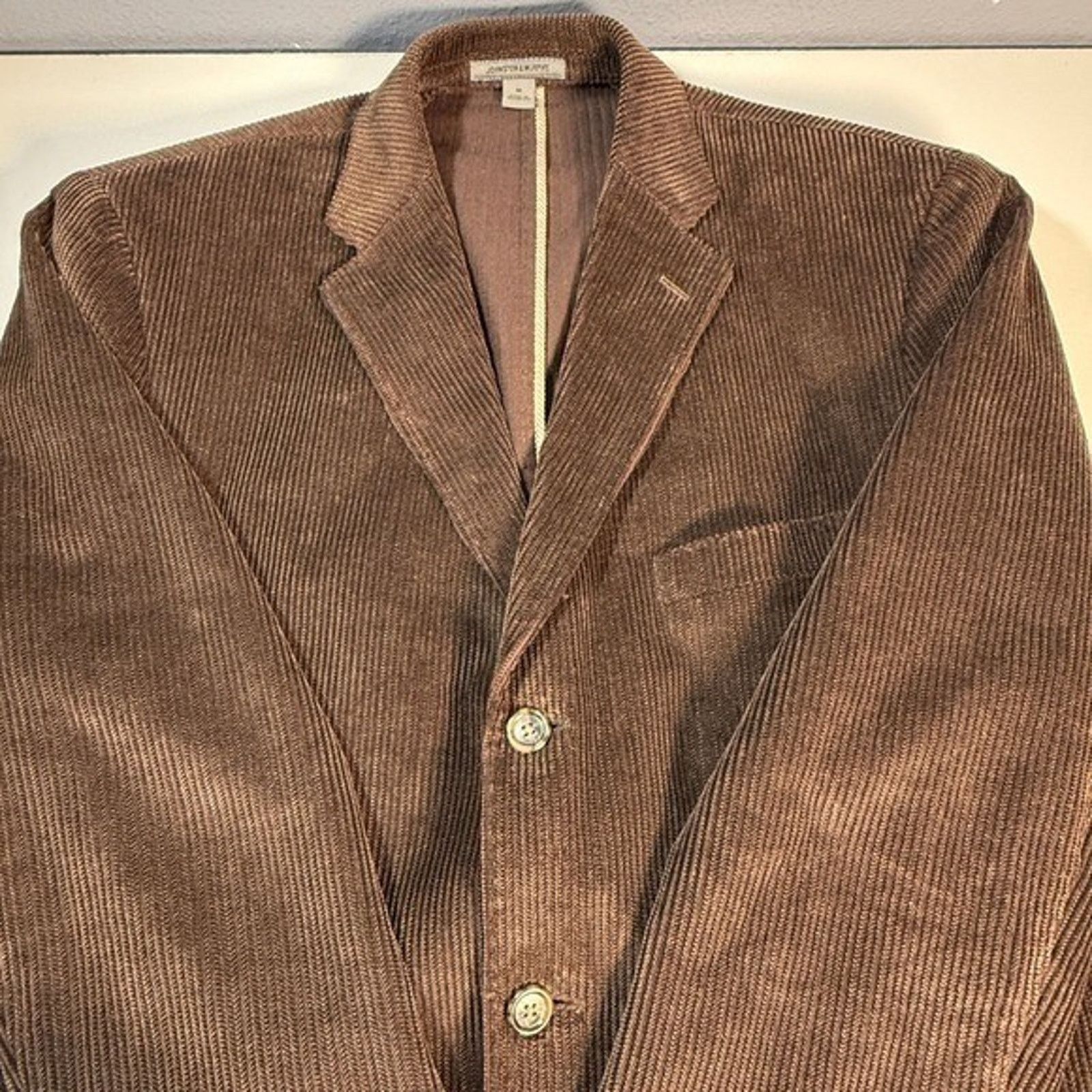 Johnston & Murphy Johnston Murphy Mens Brown Corduroy Blazer Jacket Size M Size 38R - 9 Thumbnail