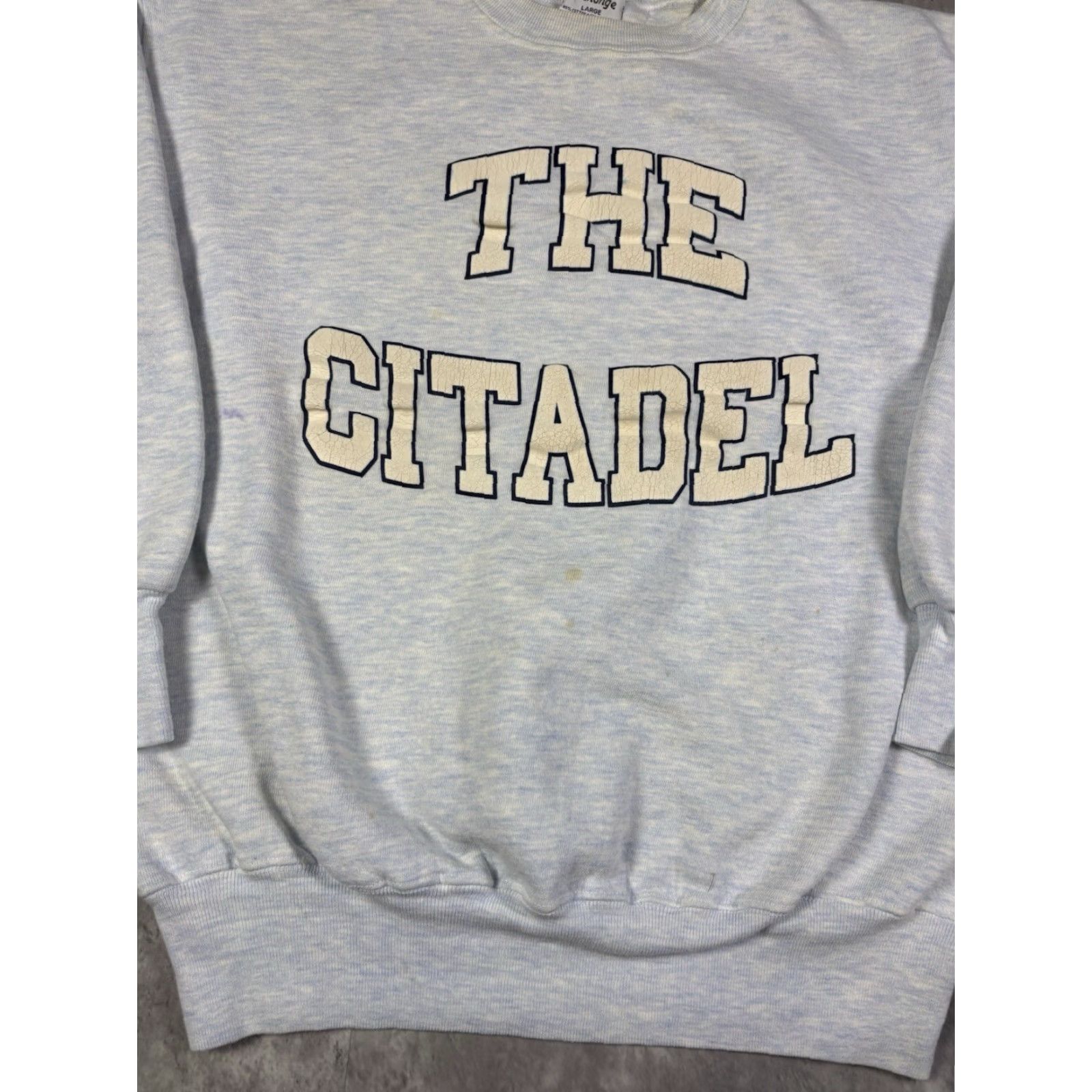 Vintage VINTAGE The Cotton Exchange Pullover Sweatshirt Mens XL Blue 90s University College Graphic Print Cotton Fleece Drawstring Logo Guitar? Size US XL / EU 56 / 4 - 6 Thumbnail