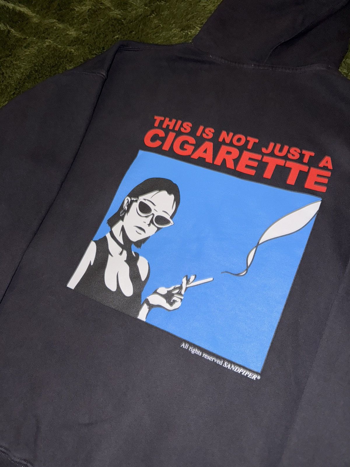 Japanese Brand [2] Sandpiper Cigarette Graphic Print Washed Hoodie Black Size US XL / EU 56 / 4 - 8 Thumbnail