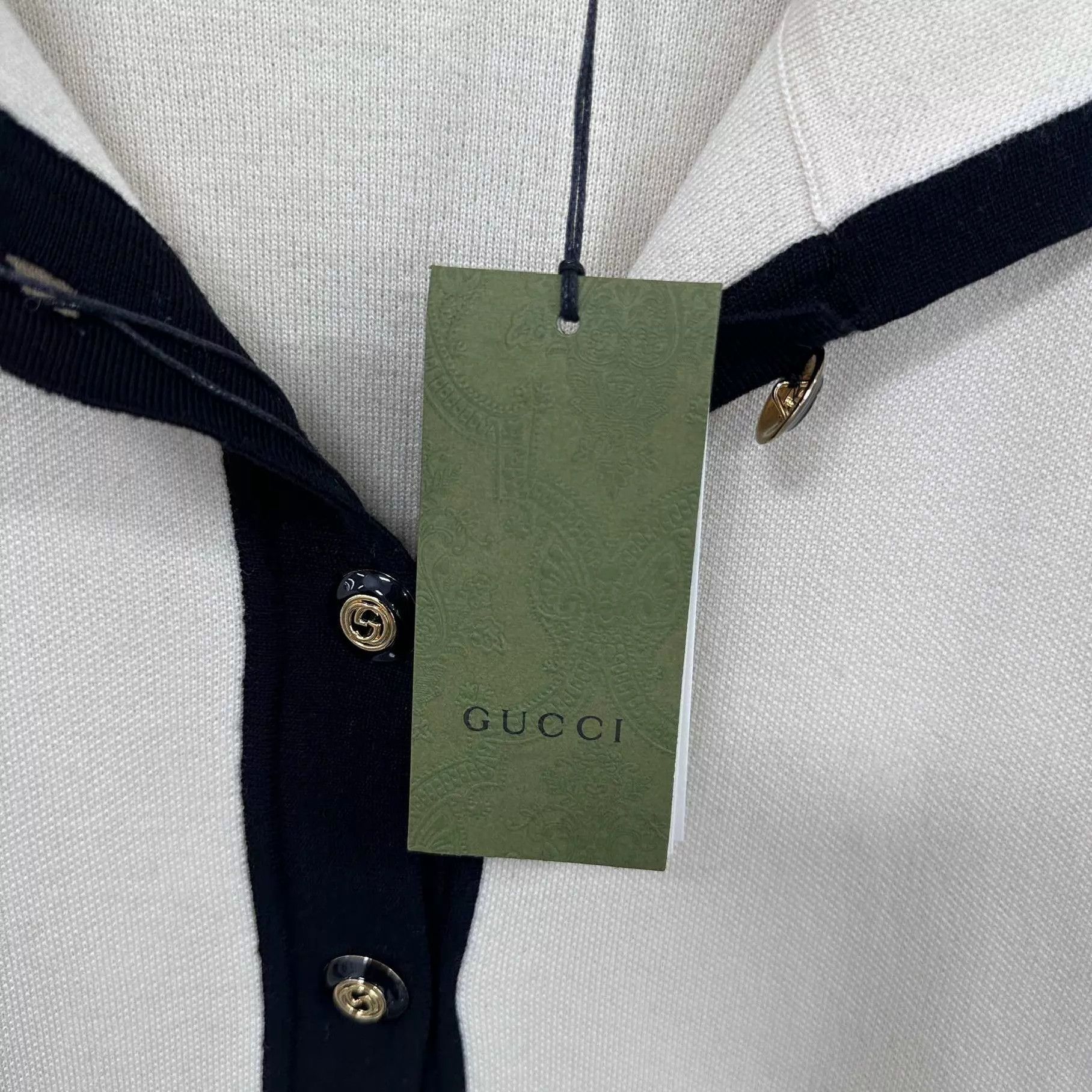 Gucci GUCCI New Off-White Embroidered Logo Cardigan Size L / US 10 / IT 46 - 6 Thumbnail