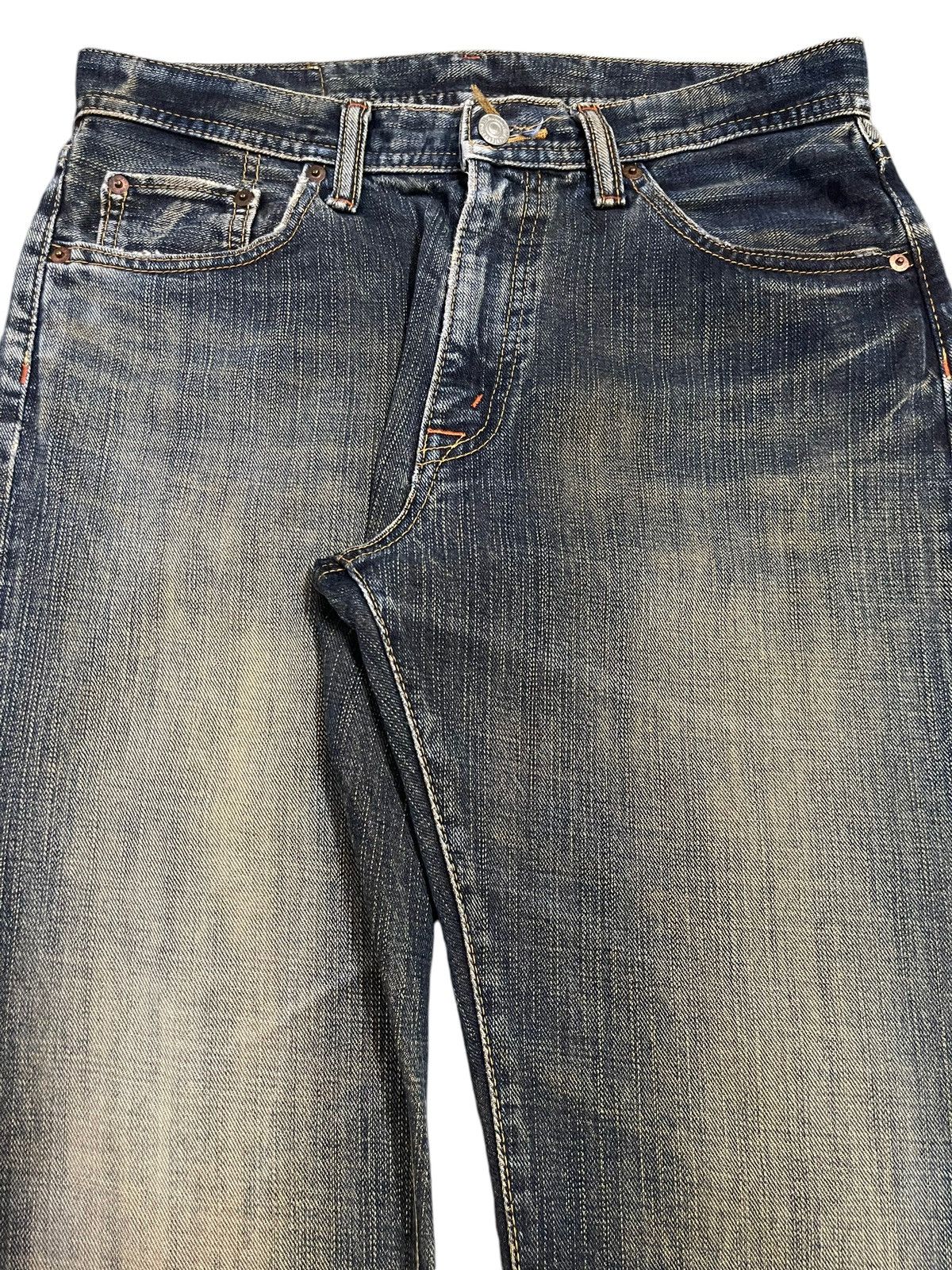 Full Count & Co. Vintage Japanese Brand Blue Faded Wash Style Baggy Jeans Size US 31 - 4 Thumbnail