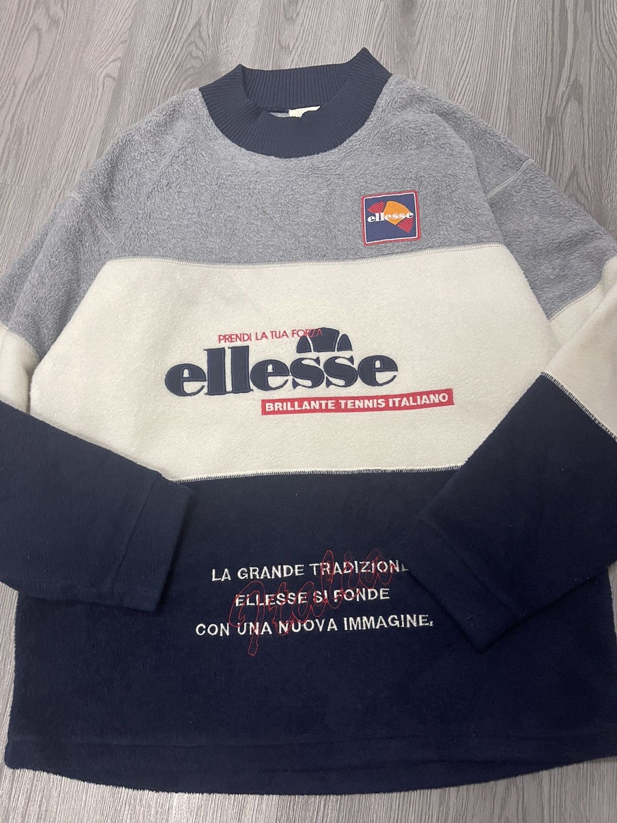 Vintage Vintage Ellese tricolour fleece pullover Size US M / EU 48-50 / 2 - 5 Thumbnail