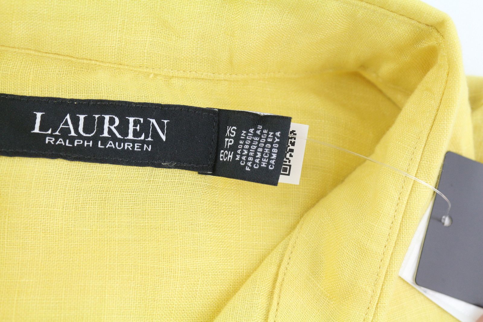 Lauren Ralph Lauren XS Yellow Linen Buttoned Spread Shirt 84692 Size XS / US 0-2 / IT 36-38 - 5 Thumbnail