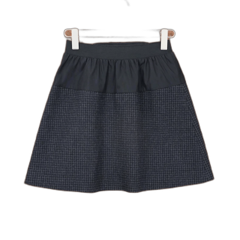 PRADA Houndstooth Pattern Triangular Logo Skirt-2506