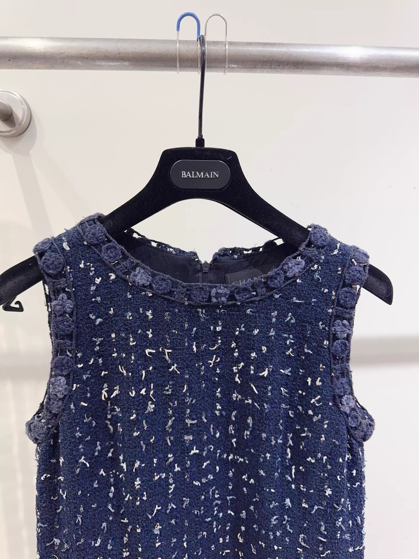 Chanel Chanel Tweed Dress Navy Blue 38 98 New Size S / US 4 / IT 40 - 2 Thumbnail