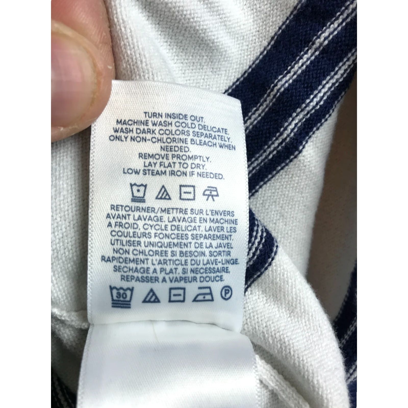 Lands' End Lands' End Sweater Womens Size Medium 10-12 Navy Blue White Striped Pullover Size M / US 6-8 / IT 42-44 - 7 Thumbnail
