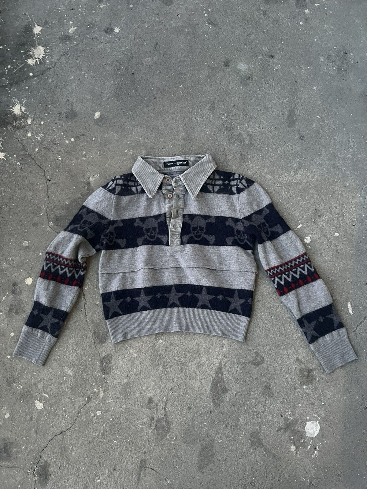 Frankie Morello • Frankie Morello FW2008 Skull Stripe Knit — Archive Size XS / US 0-2 / IT 36-38 - 2 Thumbnail