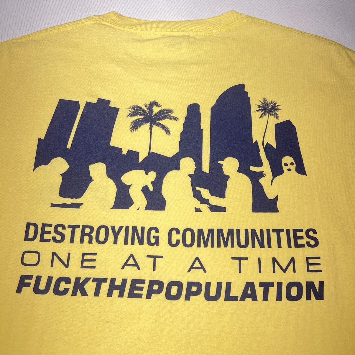 Fuck The Population FTP Fuck The Population Logo Communities Yellow Tee Shirt Size US L / EU 52-54 / 3 - 6 Thumbnail