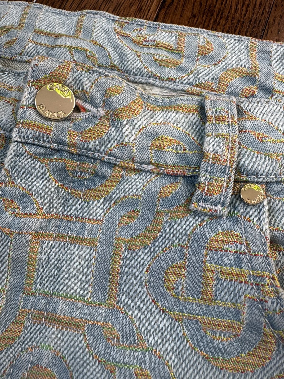 Casablanca Casablanca Monogram Print Denim Jeans Size US 32 / EU 48 - 5 Thumbnail