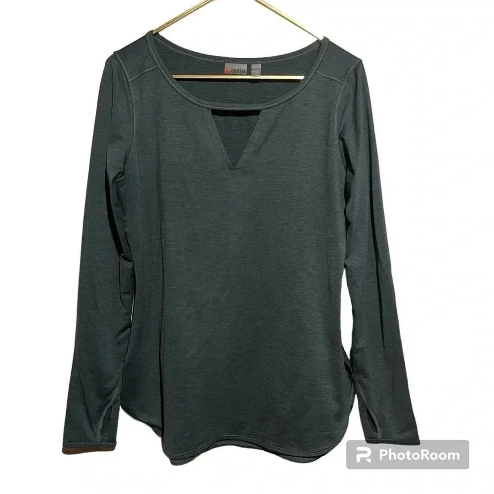 Other Zella Striped Long Sleeve Shirt V Neck Women’s Sz L Size L / US 10 / IT 46 - 1 Thumbnail