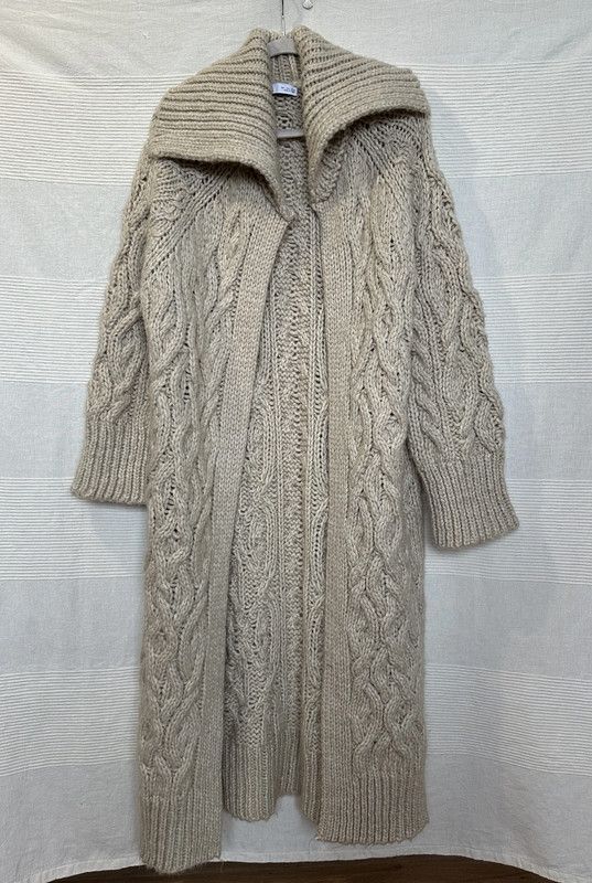 Zara Long Sweater coat Cardigan Beige Thick oversize cozi Size L / US 10 / IT 46 - 8 Thumbnail