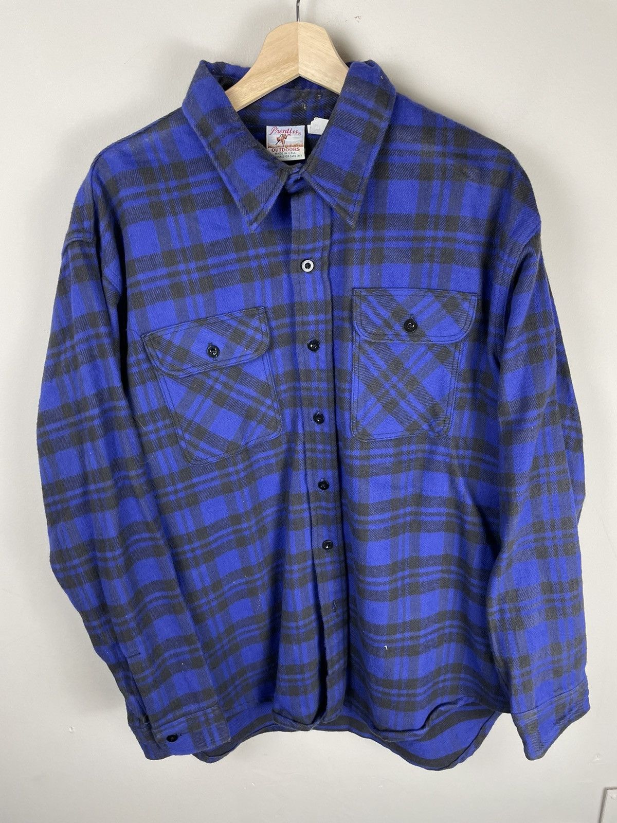 Vintage Vintage Blue/Black Plaid Shirt Size US XL / EU 56 / 4 - 1 Thumbnail