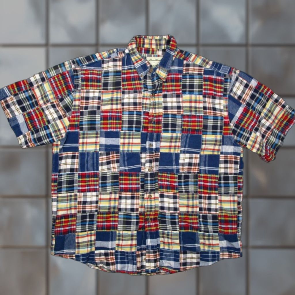 Eddie Bauer VINTAGE Eddie Bauer Shirt Men XL Blue Plaid Short Sleeve Button-Up Casual & Dressy Size US XL / EU 56 / 4 - 1 Thumbnail