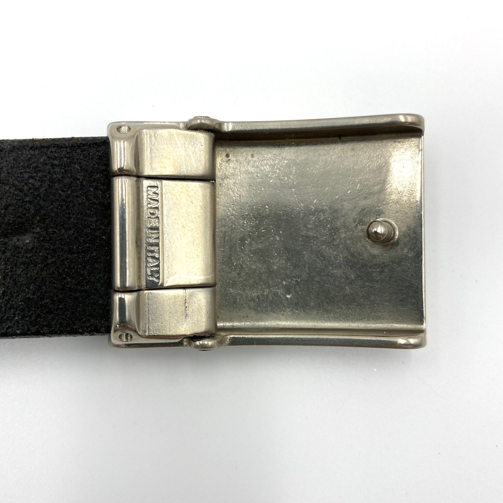 Coach Coach Belt Lizard Textured Leather Black Silver 35 Size 34 - 5 Thumbnail