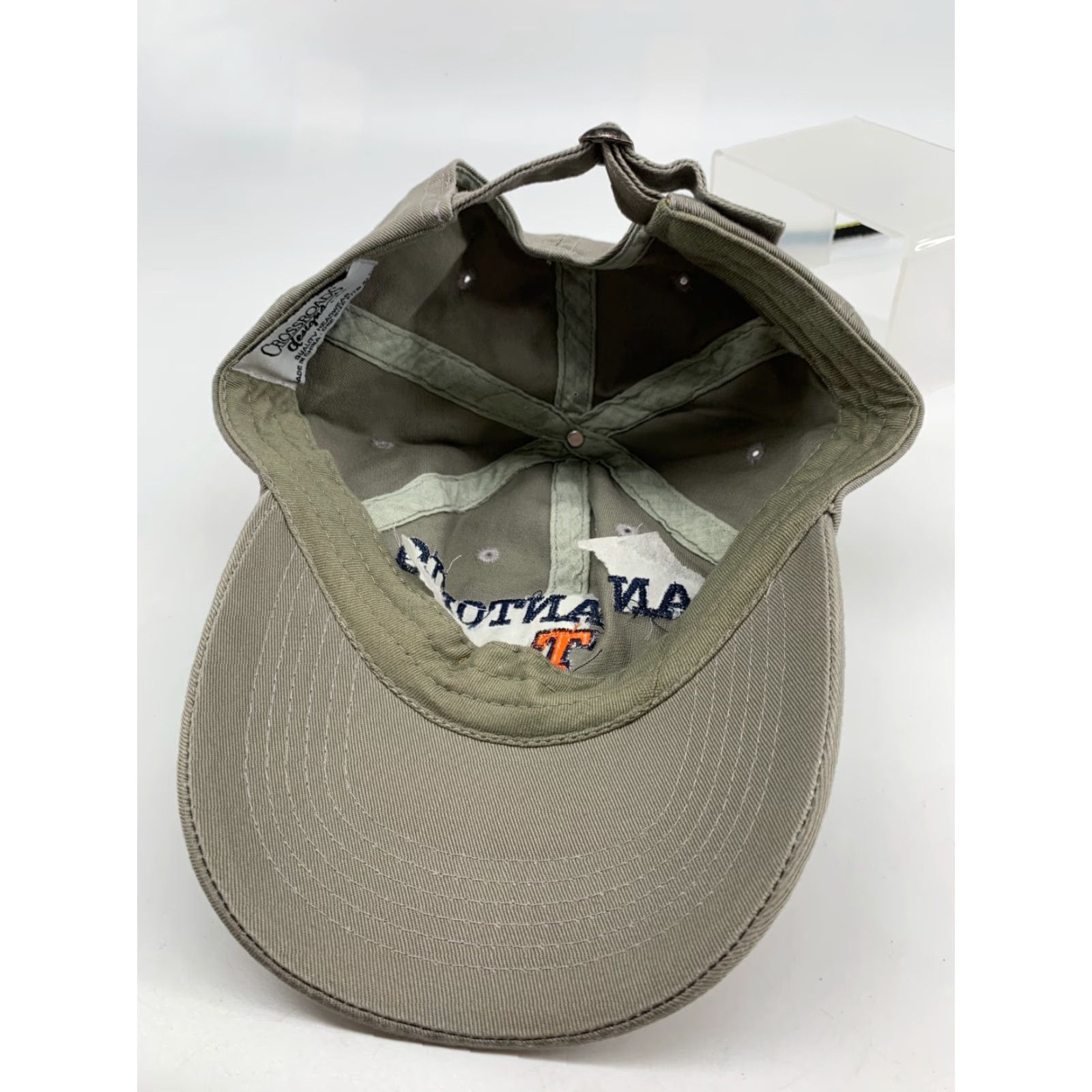 Vintage Crossroads Design Men's Green Adjustable Baseball Hat Solid Casual Classic San Antonio TX Embroidered Cap Buckle Adjustable Men Green Baseball Hat Size ONE SIZE - 4 Thumbnail
