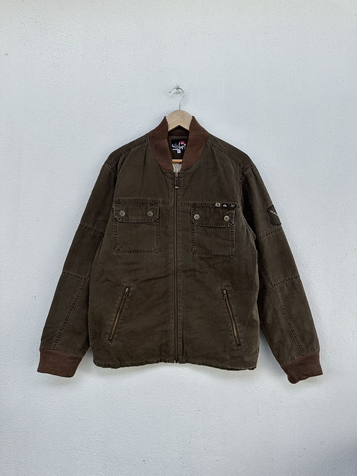 image of Quiksilver x Vintage Quicksilver Denim Zipper Jacket in Brown, Men's (Size Large)