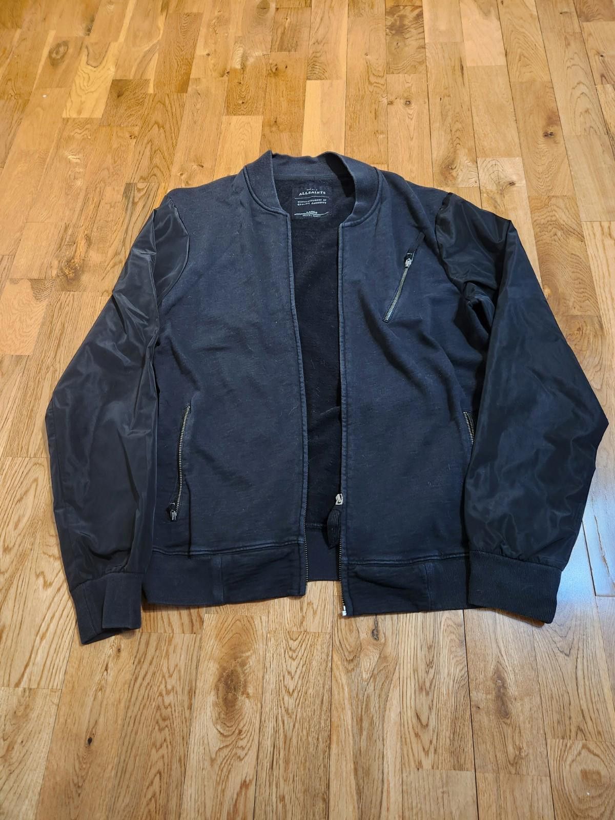 All Saints Men's Vetic Bomber Jacket Soft Shell Sleeves L