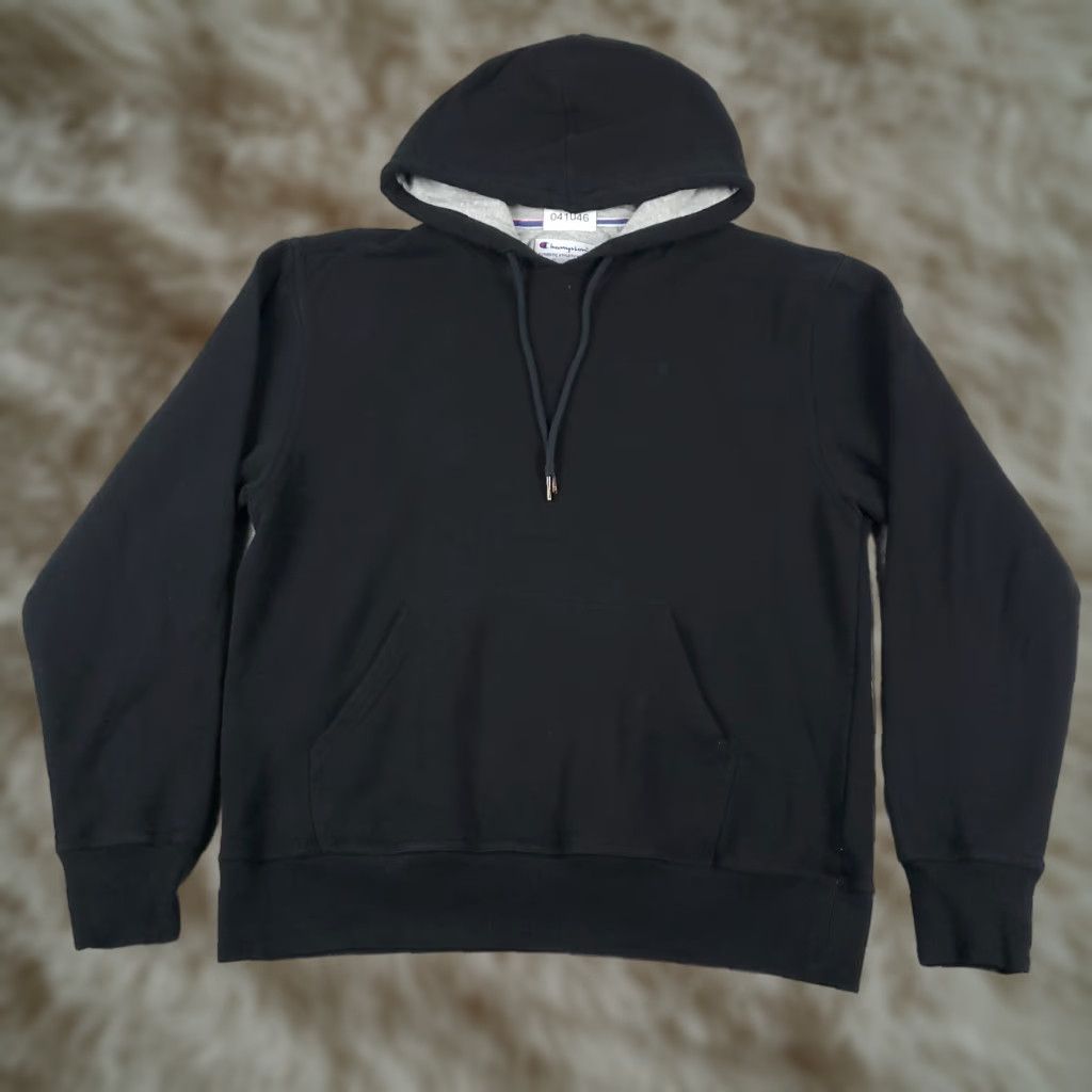 Champion Vintage Champion Men's Medium Pullover Hoodie Sweater Black Casual Knit Logo Zipper Size US M / EU 48-50 / 2 - 1 Thumbnail