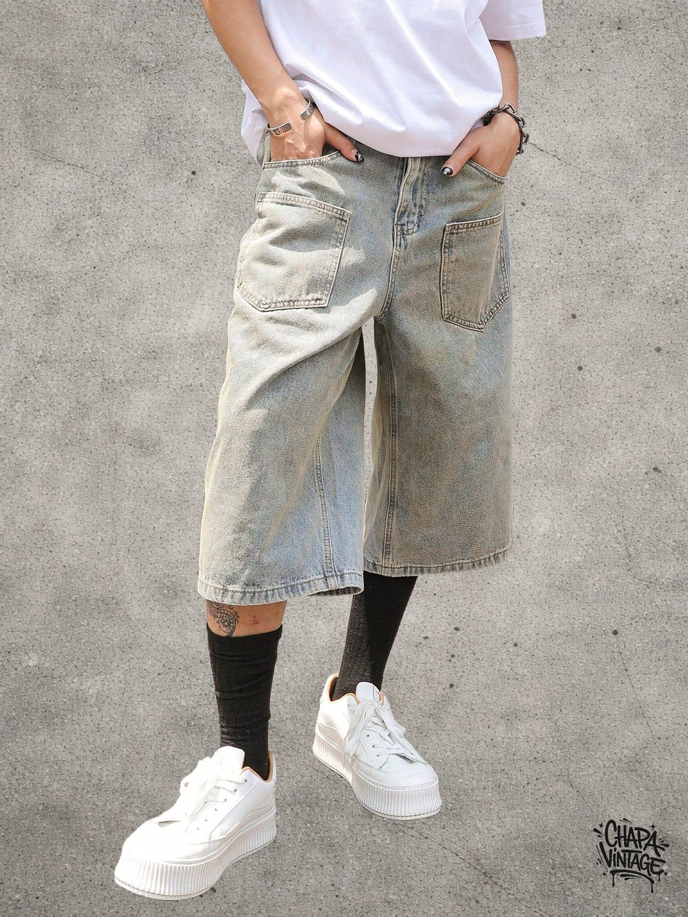 Jean × Vintage OPIUM Denim washed jorts shorts | Grailed